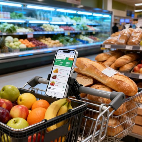 Stroller Phone Holder, Shopping Cart & Bike, 360° Rotating Cell Phone Mount