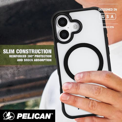 Pelican Ranger iPhone 17 Case - MagSafe Phone Case - Frosted Clear/Black | Rugged Magnetic Phone Case w/14ft Military-Grade Drop Protection - Anti-Scratch, Heavy Duty Phone Cover for iPhone 17 - color: Frosted Clear/Black, style: iPhone 17