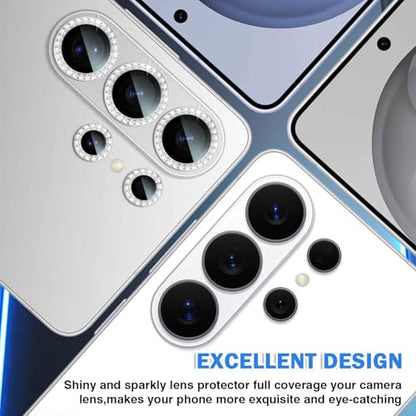 2+1 Compatible for Samsung Galaxy S26 Ultra Screen Protector Glass with Glitter Lens Camera Protector, Easy install Alignment Kit with 9H Tempered Protection for S26 Ultra Screen 6.9 Inch - size: 2 screen protector+1 lens camera protector