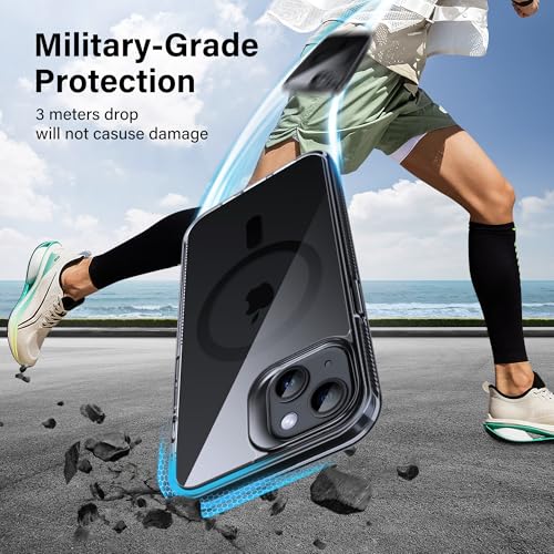 Supdeal Magnetic Clear Case for iPhone 14 Plus, [Compatible with MagSafe] [Non Slip Bumper & Not Yellowing] Military Grade Shockproof Transparent Silicone Phone Cover, 6.7", Black - color: Black, size: iPhone 14 Plus