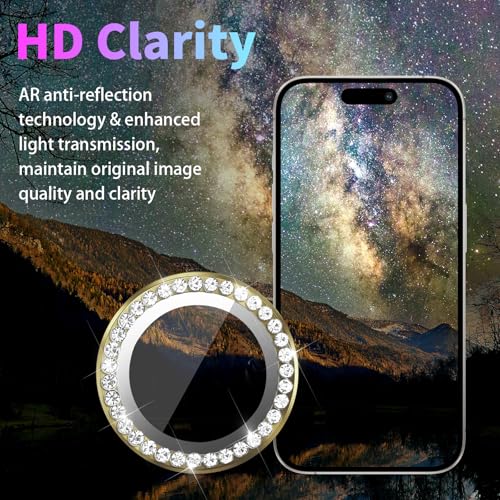 Camera Lens Protector for iPhone 16 Pro/16 Pro Max, Diamond Gold - color: Diamond Gold