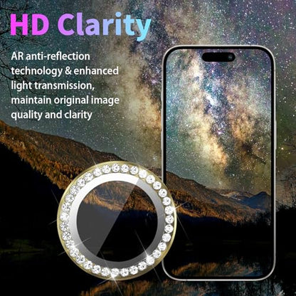 Camera Lens Protector for iPhone 14 Pro/14 Pro Max, Diamond Gold - color: Diamond Gold