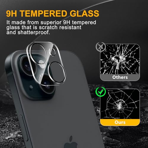3 Pack Camera Lens Protector for iPhone 15 /iPhone 14 - size: iPhone 14/14 Plus