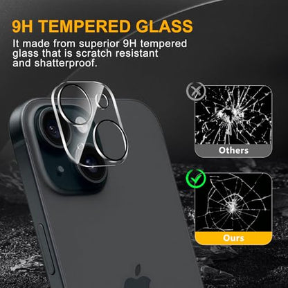 3 Pack Camera Lens Protector for iPhone 15 /iPhone 14 - size: iPhone 14/14 Plus