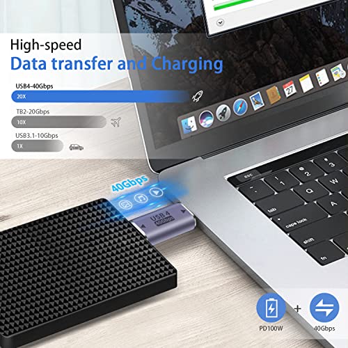 Duttek USB C to USB C Adapter 40Gpbs, 8k@60HZ and 100W Fast Charging, Type C Male to Male Adapter Compatible with Thunderbolt 3/4 MacBook Pro/Air, Laptop, Phones and More Type C Devices (2 Pack) - style: 40G USB C Male to Male Adapter