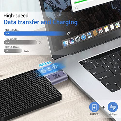 Duttek USB C to USB C Adapter 40Gpbs, 8k@60HZ and 100W Fast Charging, Type C Male to Male Adapter Compatible with Thunderbolt 3/4 MacBook Pro/Air, Laptop, Phones and More Type C Devices (2 Pack) - style: 40G USB C Male to Male Adapter
