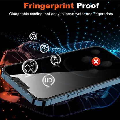 YMHML 2 Pack for iPhone 12 Pro Max Privacy Screen Protector Tempered Glass, Anti Spy Privacy Screen for iPhone 12 Pro Max Accessories, Case Friendly Private Film - size: iPhone 12 Pro Max-6.7 Inch
