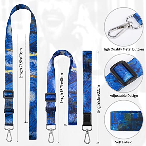 Phone Lanyards, Wrist Lanyards, Adjustable Neck Strap Starry Night - color: blue