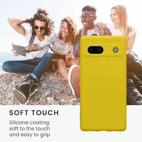 kwmobile Case Compatible with Google Pixel 7a Case - Protective Slim TPU Phone Cover - Soft Matte Finish - Radiant Yellow - color: Radiant Yellow