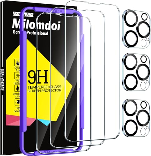 Milomdoi Screen Protector for Apple iPhone 14 Pro Max, Tempered Glass - size: iPhone 14 Pro Max 6.7 inch