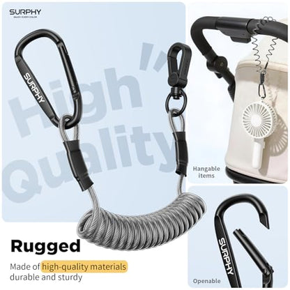 SURPHY Anti Theft Phone Strap, Phone Lanyard, Sturdy Steel Wire Keychain - color: Black & Black