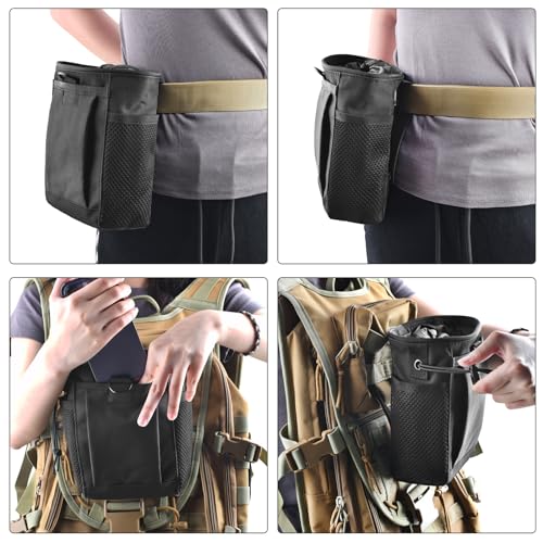 TRIWONDER Tactical Cigarette Pouch Molle Small Military Bag Battery Cigarette Case EDC Utility Card Holder Lighter Slot Mini Cigar Waist Pack - color: 13 Black - 2 Pack
