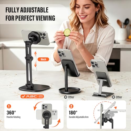 APPS2Car Magnetic Phone Stand for MagSafe, Adjustable Phone Holder for Desk - color: Black - Magnetic Phone Stand