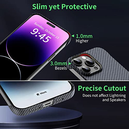 GRECAZO Ultra Thin Carbon Fiber Texture Case for iPhone 16 Pro, Black | Frosted Skin-Like Soft Touch Matte Hard PC Back Cover, Slim Fit Lightweight Frameless Borderless Minimalist Design, 6.3 Inch - size: iPhone 16 Pro