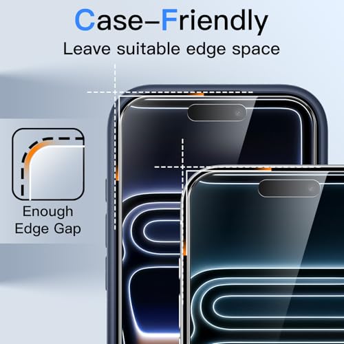 JETech 360° Privacy Screen Protector for iPhone 17 Pro, 2-Pack - size: iPhone 17 Pro