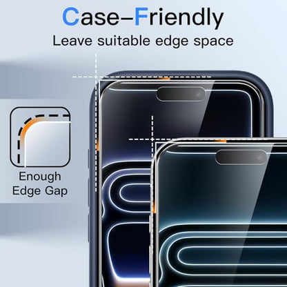 JETech 360° Privacy Screen Protector for iPhone 17 Pro, 2-Pack - size: iPhone 17 Pro