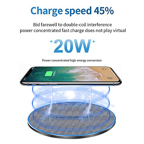 Fast Wireless Charger,25W Wireless Charging Induction Pad for iPhone 18/Duo - color: Fabric