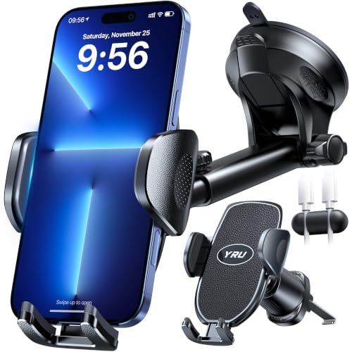 YRU True Military-Grade 360°Rotation Suction 2026 Ultimate Car Phone Holder