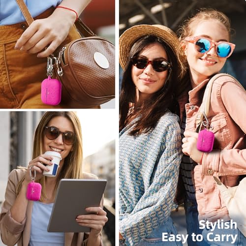 Lerobo for AirPods Pro 3 Case, Flower Engraved Soft Silicone Cover, Rose Pink - color: A-Rose Pink, size: AirPods Pro 3