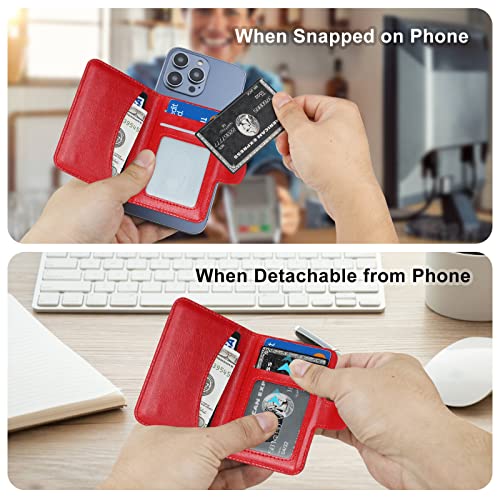 Bocasal for MagSafe Card Wallet for iPhone, Red - color: Red