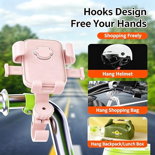 Pink Phone Holder for Electric Scooter, Bike Phone Mount for Women - color: Pink