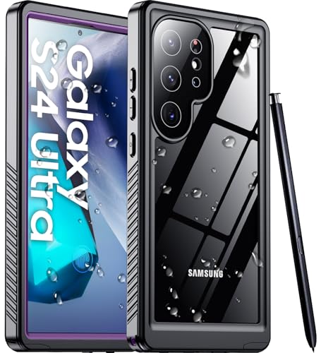 Designed for Samsung Galaxy S24 Ultra Case,Waterproof Built-in Lens & Screen Protector [Full Body Shockproof][Military Drop Proof][IP68 Underwater] Phone Case for S24 Ultra 5G-Purple (2024) - color: Purple/Clear, size: Samsung Galaxy S24 Ultra 6.8"