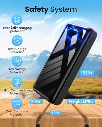 Portable Charger Power Bank 50000mAh 22.5W Fast Charging USB C Battery Pack - color: Blcak