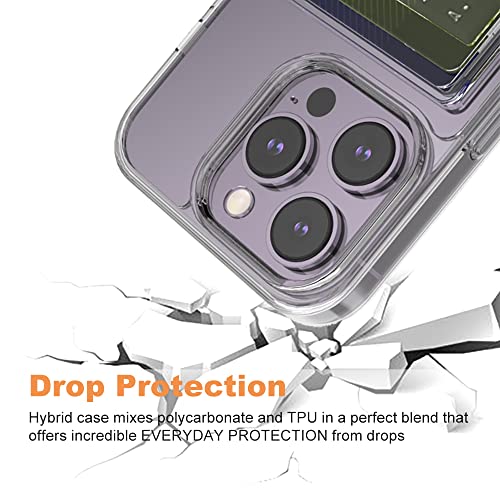 iPhone 14 Pro Max Clear Card Case - Hybrid Slim Fit Wallet with 2-Card Holder, TPU + PC, Anti-Yellowing, 6.7" 2022 - color: Clear, size: iPhone 14 Pro Max