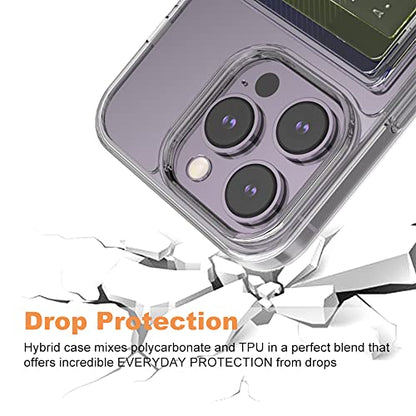 iPhone 14 Pro Max Clear Card Case - Hybrid Slim Fit Wallet with 2-Card Holder, TPU + PC, Anti-Yellowing, 6.7" 2022 - color: Clear, size: iPhone 14 Pro Max