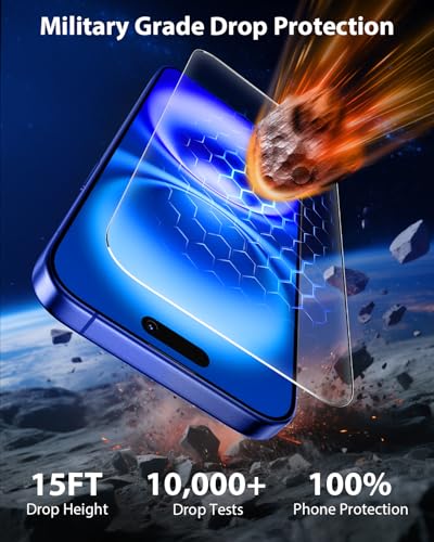 Mkeke 3 Pack Screen Protector for iPhone 16/ iPhone 15 6.1" | [9H+ Tempered Glass] [Easy Installation Frame][Military-Grade Drop Protection] HD Clear, Anti-Scratch, Bubble Free - size: for iPhone 16/15 6.1“
