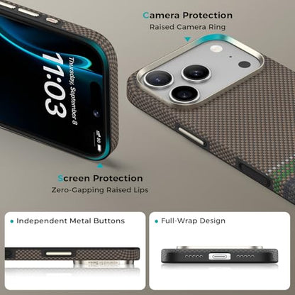 BENKS Prestige ArmorPro Case for iPhone 17 Pro Max with Camera Control Button, [Compatible with Magsafe] Full-Body Protective Case Made with Dupont Kevlar 1000D Aramid Fiber - color: Prestige ArmorPro