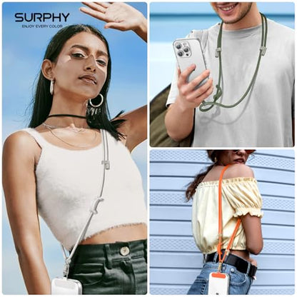 SURPHY Phone Lanyard Crossbody, Phone Strap Crossbody with 2 Tether Tabs - color: Orange