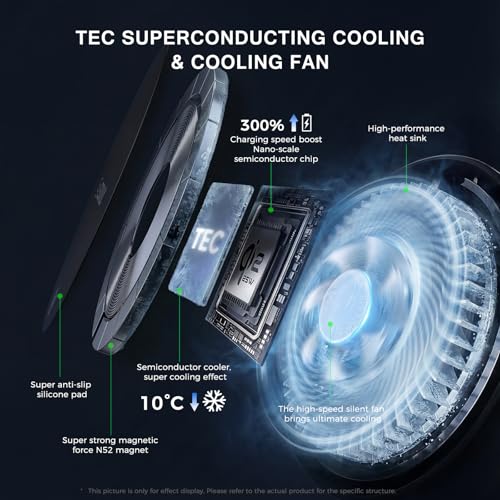 25W Cooling Magnetic Wireless Car Charger Air Vent Phone Holder