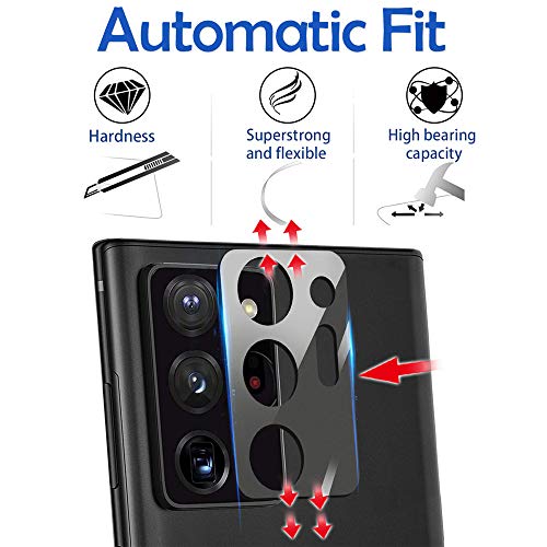 Suoman 3-Pack for Samsung Note 20 Ultra Camera Lens Protector - [Aluminum alloy] [Does not Affect Night Shots] 9H Hardness Tempered Glass Film - Black - color: Black