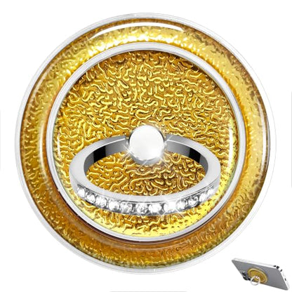 Sparkly Magnetic Phone Grip,Glitter Magnet Ring Stand Holder,Yellow - color: Clear Laser
