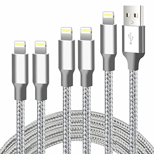 USB to Lightning Cable, 5 Pack iPhone Charger Fast Charging Cord (Gray) - color: Gray, style: USB-A to L