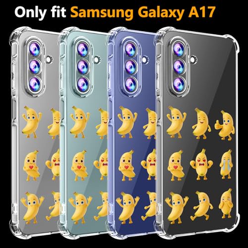 Phone Case for Samsung Galaxy A17 5G Case, Samsung A17 5G Case with Tempered Glass Screen Protector, Soft Flexible TPU Slim Fit Shockproof Phone Cover for Women Men Girl Boy (Clear-Meme) - color: Clear-Meme