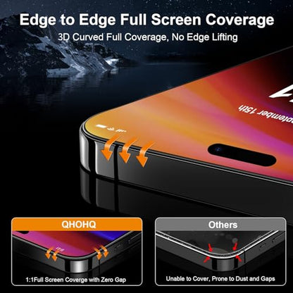 QHOHQ for iPhone 16 Pro Screen Protector + Camera Lens Protector, 3+3 Pack - size: iPhone 16 Pro 6.3 Inch