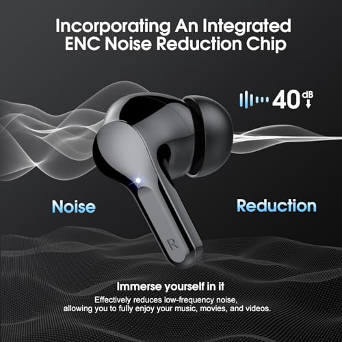 Wireless Earbuds, Bluetooth 5.4 Headphones HiFi Stereo, Bluetooth Earbuds - color: A-Black