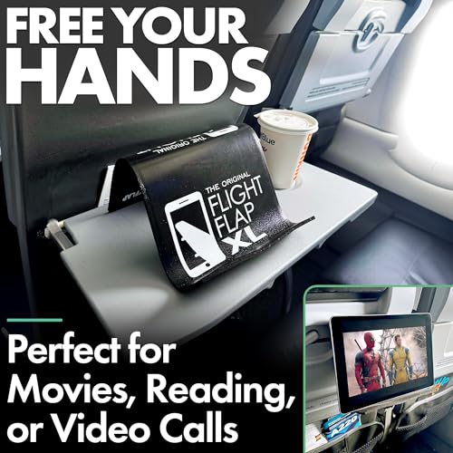 Flight Flap Airplane Phone Holder, Flexible Airplane Tablet Holder Travel - color: Black, size: XL