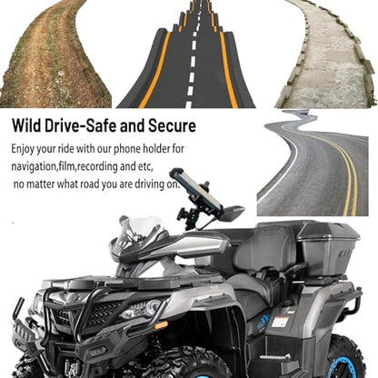 ATV Phone Holder Motorcycle Phone Mount,4 Wheeler Anti-theft No-shake