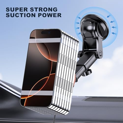 for Mag-Safe Car Mount Charger Dash Windshield Vent Magnetic Phone Holder - color: Pink