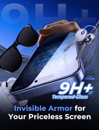 MAGIC JOHN for iPhone 16 Privacy Tempered Glass Screen Protector Anti-peek - size: iPhone 16-6.1 inch