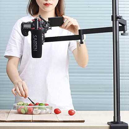 ULANZI Aluminum Camera Desk Stand Overhead Mount with Flexible Arm