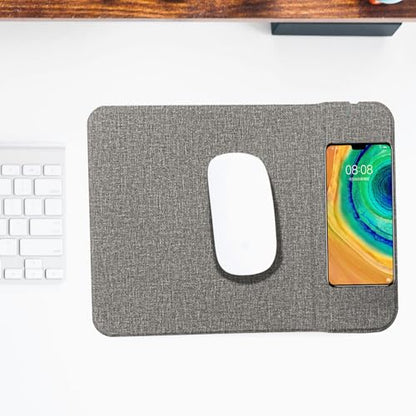 Wireless Charging Mice Pad Non-Slip Office Mice Pad with Wireless Charging - color: Gray