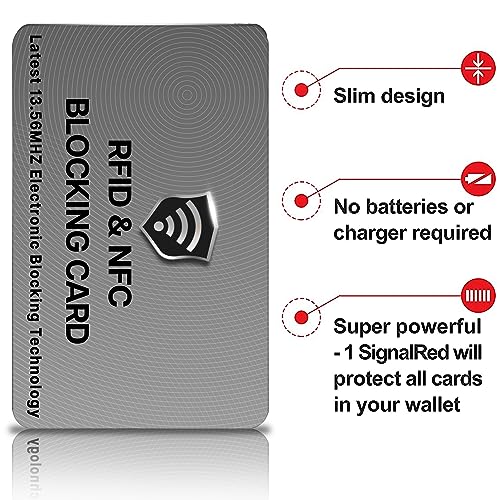 SaiTech IT 5 Pack RFID Blocking Card for Credit Debit ID Card, Grey | Slim Anti-Theft Contactless NFC RFID Blocker Protector, Easily Fit into Wallet and Purse, for Men & Women - color: Grey
