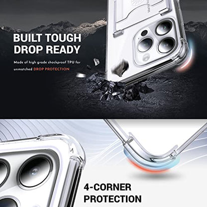 Shields Up for iPhone 14 Pro Max Case with Card Holder Stand, 6.7", Clear - color: Clear, size: iPhone 14 Pro Max