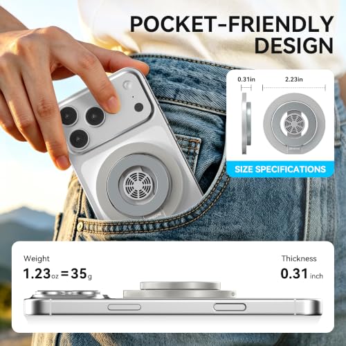 MagSafe Magnetic Phone Ring Holder Grip for Mag Car Mount, Silver - color: Silver