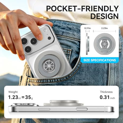MagSafe Magnetic Phone Ring Holder Grip for Mag Car Mount, Silver - color: Silver