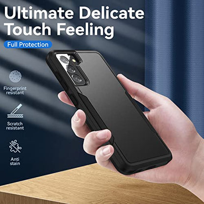 for Samsung Galaxy S21 Plus Case,with HD Screen Protector [Military Grade Drop Tested] Heavy-Duty Tough Rugged Shockproof Protective Case for Samsung S21 Plus, Black - color: Black